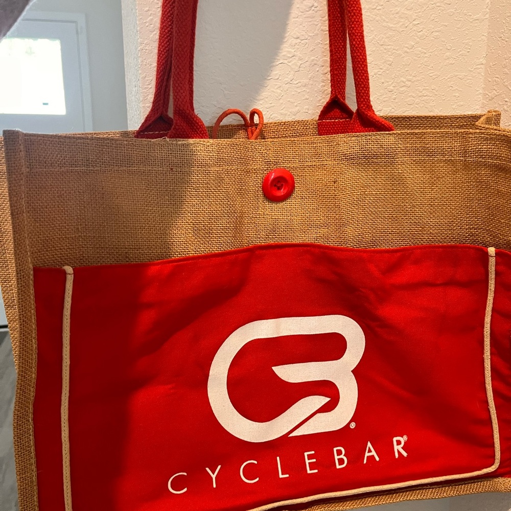 Cyclebar straw Tote gym bag
